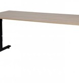 T-lines bureau, hoogte instelbaar (61-90cm) met 180x80cm 20mm blad en t-poot frame met rechte tenen