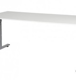T-lines bureau, hoogte instelbaar (61-90cm) met 180x80cm 20mm blad en t-poot frame met rechte tenen
