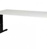T-lines bureau, hoogte instelbaar (61-90cm) met 180x90cm 20mm blad en t-poot frame met rechte tenen