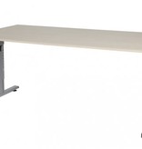 T-lines bureau, hoogte instelbaar (61-90cm) met 180x90cm 20mm blad en t-poot frame met rechte tenen