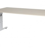 T-lines bureau, hoogte instelbaar (61-90cm) met 180x90cm 20mm blad en t-poot frame met rechte tenen