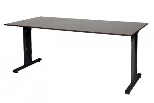 Schaffenburg T-lines bureau, hoogte instelbaar (61-90cm) met 180x90cm 20mm blad en t-poot frame met rechte tenen