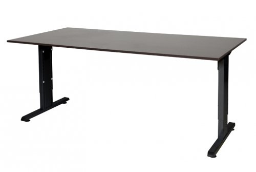 T-lines bureau, hoogte instelbaar (61-90cm) met 180x90cm 20mm blad en t-poot frame met rechte tenen