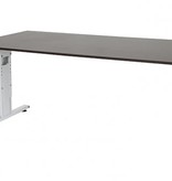 T-lines bureau, hoogte instelbaar (61-90cm) met 180x90cm 20mm blad en t-poot frame met rechte tenen