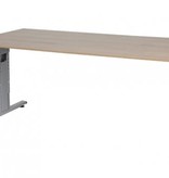 Schaffenburg T-lines bureau, hoogte instelbaar (61-90cm) met 180x90cm 20mm blad en t-poot frame met rechte tenen