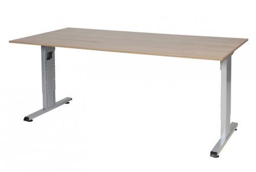T-lines bureau, hoogte instelbaar (61-90cm) met 180x90cm 20mm blad en t-poot frame met rechte tenen