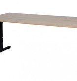 Schaffenburg T-lines bureau, hoogte instelbaar (61-90cm) met 180x90cm 20mm blad en t-poot frame met rechte tenen