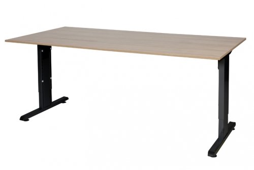 T-lines bureau, hoogte instelbaar (61-90cm) met 180x90cm 20mm blad en t-poot frame met rechte tenen
