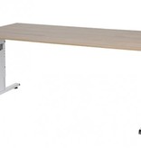 Schaffenburg T-lines bureau, hoogte instelbaar (61-90cm) met 180x90cm 20mm blad en t-poot frame met rechte tenen