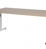 T-lines bureau, hoogte instelbaar (61-90cm) met 180x90cm 20mm blad en t-poot frame met rechte tenen