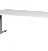 T-lines bureau, hoogte instelbaar (61-90cm) met 180x90cm 20mm blad en t-poot frame met rechte tenen