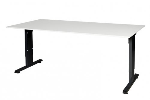 Schaffenburg T-lines bureau, hoogte instelbaar (61-90cm) met 180x90cm 20mm blad en t-poot frame met rechte tenen