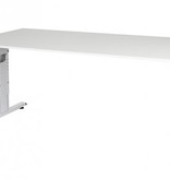 T-lines bureau, hoogte instelbaar (61-90cm) met 180x90cm 20mm blad en t-poot frame met rechte tenen