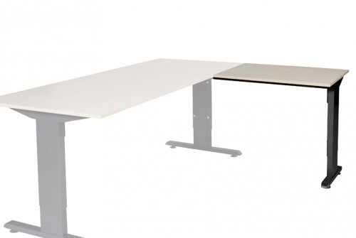 T-lines aanbouwtafel, hoogte instelbaar (61-90cm) met 80x60cm 20mm blad en t-poot frame met rechte tenen