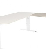 Schaffenburg T-lines aanbouwtafel, hoogte instelbaar (61-90cm) met 80x60cm 20mm blad en t-poot frame met rechte tenen