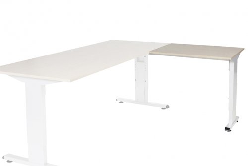 Schaffenburg T-lines aanbouwtafel, hoogte instelbaar (61-90cm) met 80x60cm 20mm blad en t-poot frame met rechte tenen