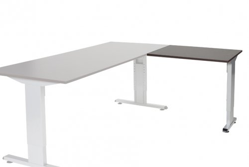 T-lines aanbouwtafel, hoogte instelbaar (61-90cm) met 80x60cm 20mm blad en t-poot frame met rechte tenen