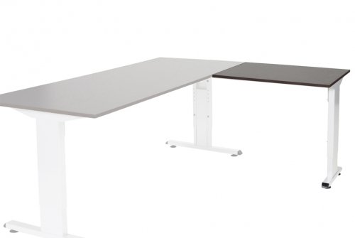 T-lines aanbouwtafel, hoogte instelbaar (61-90cm) met 80x60cm 20mm blad en t-poot frame met rechte tenen