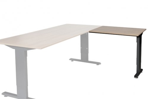 Schaffenburg T-lines aanbouwtafel hoogte instelbaar (61-90cm) met 80x60cm kersen licht 20mm blad en zwart (RAL9011) t-poot frame met rechte tenen
