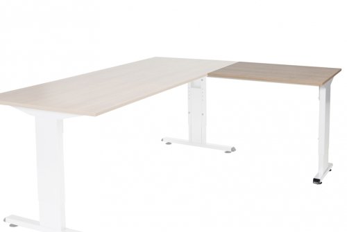 T-lines aanbouwtafel, hoogte instelbaar (61-90cm) met 80x60cm 20mm blad en t-poot frame met rechte tenen