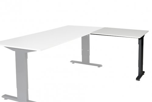 T-lines aanbouwtafel, hoogte instelbaar (61-90cm) met 80x60cm 20mm blad en t-poot frame met rechte tenen