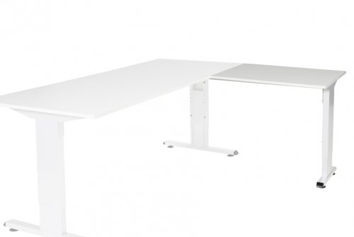 T-lines aanbouwtafel, hoogte instelbaar (61-90cm) met 80x60cm 20mm blad en t-poot frame met rechte tenen