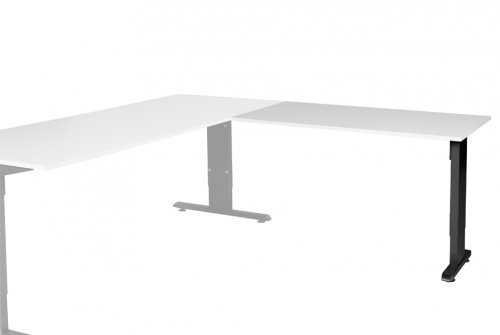 T-lines aanbouwtafel, hoogte instelbaar (61-90cm) met 120x60cm 20mm blad en t-poot frame met rechte tenen