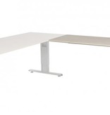 T-lines aanbouwtafel, hoogte instelbaar (61-90cm) met 120x60cm 20mm blad en t-poot frame met rechte tenen