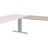 Schaffenburg T-lines aanbouwtafel, hoogte instelbaar (61-90cm) met 120x60cm 20mm blad en t-poot frame met rechte tenen