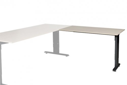 T-lines aanbouwtafel, hoogte instelbaar (61-90cm) met 120x60cm 20mm blad en t-poot frame met rechte tenen