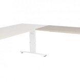 T-lines aanbouwtafel, hoogte instelbaar (61-90cm) met 120x60cm 20mm blad en t-poot frame met rechte tenen
