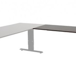T-lines aanbouwtafel, hoogte instelbaar (61-90cm) met 120x60cm 20mm blad en t-poot frame met rechte tenen