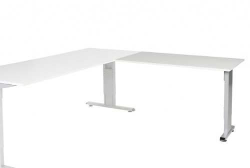 Schaffenburg T-lines aanbouwtafel, hoogte instelbaar (61-90cm) met 120x60cm 20mm blad en t-poot frame met rechte tenen