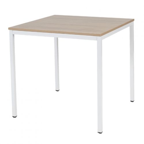 Domino bureautafel, vaste hoogte met 80x80cm 20mm blad en 4-poot frame