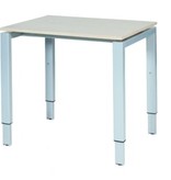 Domino bureau, hoogte instelbaar (62-85cm) met 80x60cm 'zwevend' 20mm blad en N-poot frame