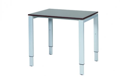 Domino bureau, hoogte instelbaar (62-85cm) met 80x60cm 'zwevend' 20mm blad en N-poot frame