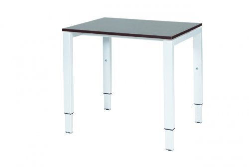 Schaffenburg Domino bureau hoogte instelbaar (62-85cm) met 80x60cm'zwevend'wenge donker 20mm blad en wit (RAL9010) N-poot frame