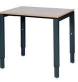 Domino bureau, hoogte instelbaar (62-85cm) met 80x60cm 'zwevend' 20mm blad en N-poot frame