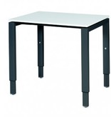 Domino bureau, hoogte instelbaar (62-85cm) met 80x60cm 'zwevend' 20mm blad en N-poot frame