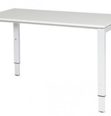 Domino bureau, hoogte instelbaar (62-85cm) met 120x60cm 'zwevend' 20mm blad en N-poot frame