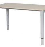 Domino bureau, hoogte instelbaar (62-85cm) met 120x60cm 'zwevend' 20mm blad en N-poot frame