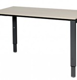 Domino bureau, hoogte instelbaar (62-85cm) met 120x60cm 'zwevend' 20mm blad en N-poot frame