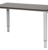 Domino bureau, hoogte instelbaar (62-85cm) met 120x60cm 'zwevend' 20mm blad en N-poot frame