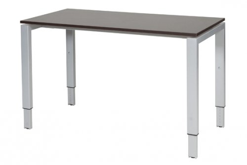 Schaffenburg Domino bureau hoogte instelbaar (62-85cm) met 120x60cm'zwevend'wenge donker 20mm blad en aluminium (RAL9006) N-poot frame