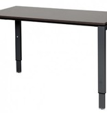 Domino bureau, hoogte instelbaar (62-85cm) met 120x60cm 'zwevend' 20mm blad en N-poot frame