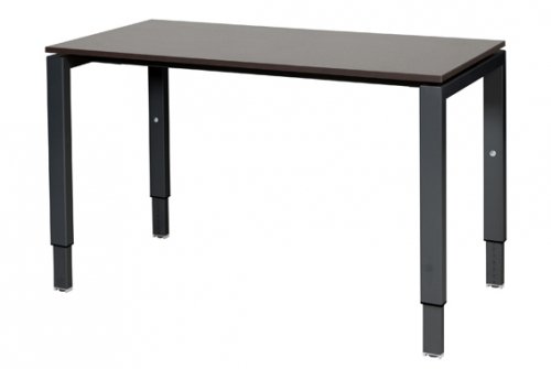 Schaffenburg Domino bureau hoogte instelbaar (62-85cm) met 120x60cm'zwevend'wenge donker 20mm blad en zwart (RAL9011) N-poot frame