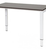 Domino bureau, hoogte instelbaar (62-85cm) met 120x60cm 'zwevend' 20mm blad en N-poot frame