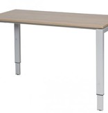 Domino bureau, hoogte instelbaar (62-85cm) met 120x60cm 'zwevend' 20mm blad en N-poot frame