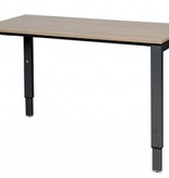 Domino bureau, hoogte instelbaar (62-85cm) met 120x60cm 'zwevend' 20mm blad en N-poot frame