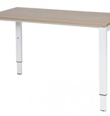 Domino bureau, hoogte instelbaar (62-85cm) met 120x60cm 'zwevend' 20mm blad en N-poot frame